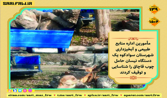 توقیف خودروی حامل چوب قاچاق در سوادکوه