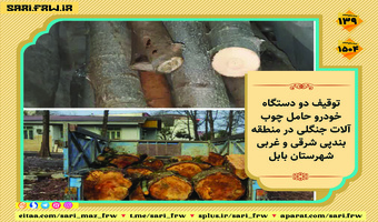 کشف و ضبط چوب آلات قاچاق جنگلی در شهرستان بابل
