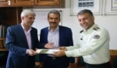 دیدار سید محسن موسوی تاکامی مدیرکل منابع طبیعی و آبخیزداری مازندران- ساری با سرهنگ خورشیدی فرمانده یگان حفاظت این اداره کل به مناسبت هفته نیروی انتظامی