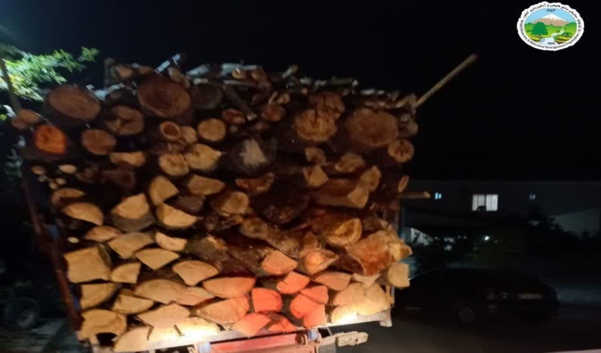 توقیف خاور حامل چوب قاچاق در آمل 