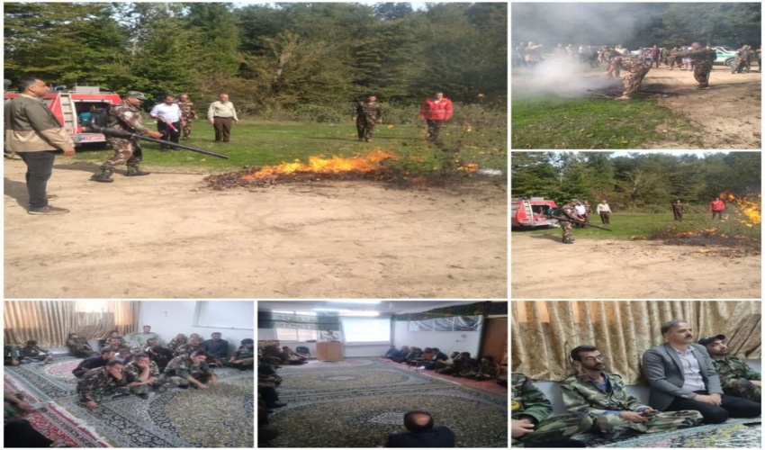 مانور پیشگیری اطفا حریق به مناسبت هفته پدافند غیر عامل در شهرستان نکا