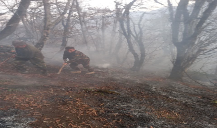 عملیات اطفاء حریق در شهرستان نور