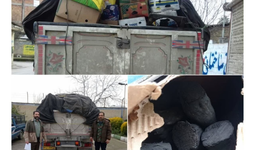 کشف و ضبط خودروی  حامل ذغال غیرمجاز از گونه تاغ در شهرستان ساری