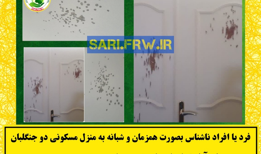  تیراندازی شبانه به منزل مسکونی دو نفر از مأمورین منابع طبیعی آمل
