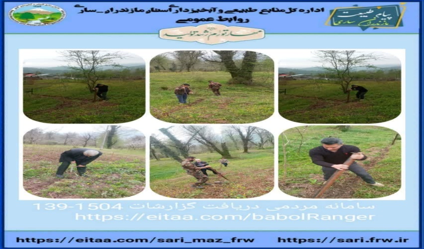 آزاد سازی 3500 مترمربع  اراضی ملی در منطقه بندپی شرقی شهرستان بابل