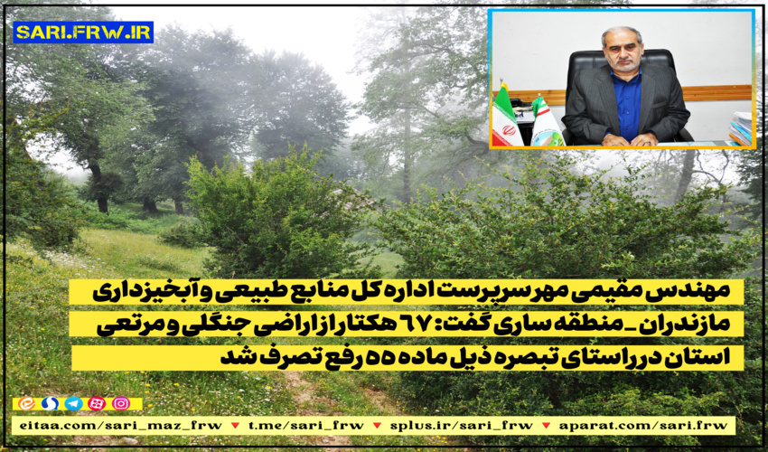 رفع تصرف ۶۷ هکتار از اراضی جنگلی و مرتعی مازندران