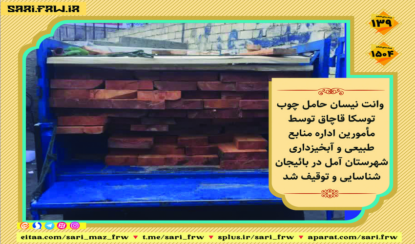  نیسان حامل چوب توسکا قاچاق در آمل توقیف شد