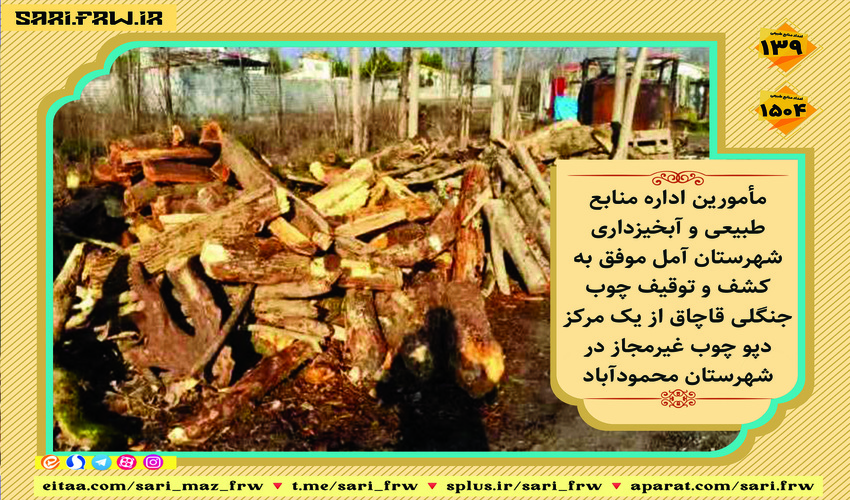  کشف و توقیف چوب جنگلی قاچاق در محمودآباد