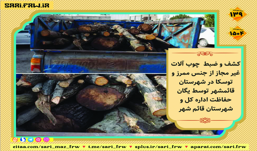 کشف و ضبط چوب آلات قاچاق جنگلی در شهرستان قائمشهر