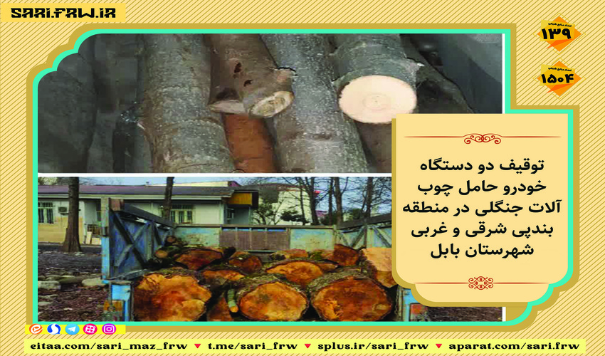 کشف و ضبط چوب آلات قاچاق جنگلی در شهرستان بابل