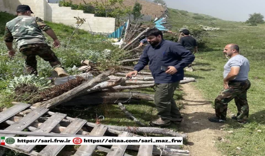 بازگشت ۷۰۰ مترمربع از اراضی ملی روستای نوجمه شهرستان نور به طبیعت